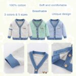 Fnaobai Toddler Baby Boys Cardigan Little Boys V-Neck Cotton Sweater Kids Long Sleeve Jacket Knit Button Up for Fall Winter - Image 3