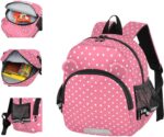 ISAOA Toddler Backpack with reins, Kids Anti-Lost Rucksack with Safety Harness,Pink Littele Polka Dot Backpack for Boys and Girls Baby Preschool Mini Bag with Leash,S