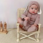 Baby Bunny Outfit Baby Boys Girls Easter Outfits Bodysuit Romper with 3D Bunny Ear Hat 0-24 Months - Image 3
