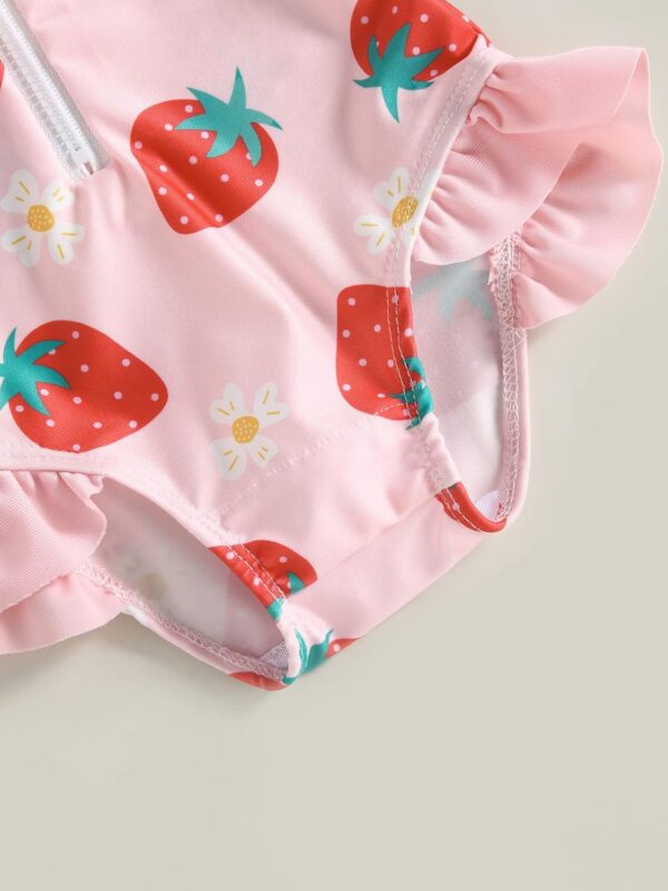 SANSIWU Toddler Baby Girls One Piece Swimsuit Zip Rash Guard Swimwear Ruffled Long Sleeve One Piece Cute Swimming Bathing Suit - Image 6