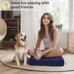 Millsilo 22 inch Floor Pillow, Large Floor Cushions, Square Floor Cushion Seating for Adults Kids, 4 Inch Thick Tufted Meditation Cushion for Yoga Living Room Tatami Floor, 22x22x4 Inch,Navy Blue - Image 4