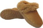 Girls Kids Faux Fur Lined Slip On Comfy Warm Winter Slippers Mules Shoes Size - Image 5