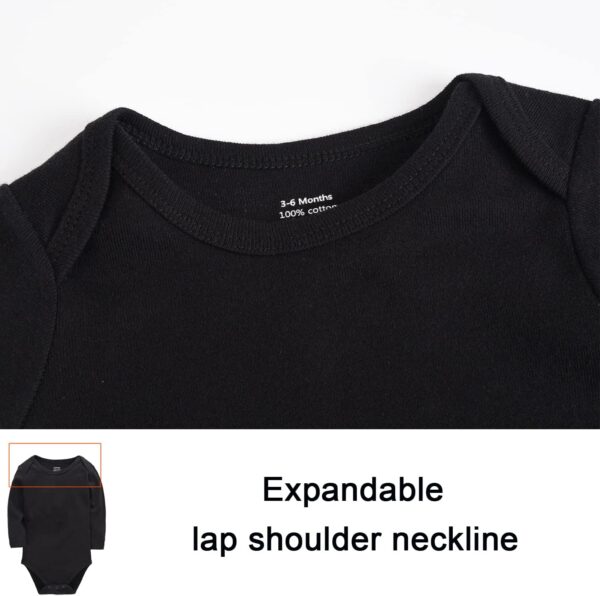 kavkas Long Sleeve Newborn Bodysuits Plain Baby Vest Undershirt Cotton Baby Clothes for Boys and Girls 5 Pack, 0-24 Months - Image 3