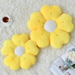 Flower Pillow, Flower Shaped Pillow Decorative Throw Pillows for Bed Couch, Cute Daisy Pillow Dorm Decor Floor Seating Cushion (Yellow, 15 Inches) - Image 2