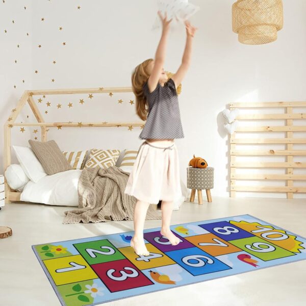 IMhope Nursery Rug Kids Hopscotch Floor Rugs, Soft Non Slip Childrens Rug Play Mat Baby Crawling Mat Carpet Decor Gifts for Boys, Girls, Bedroom, Playroom - 80 x 120cm (2.6ft x 3.9ft approx) - Image 8