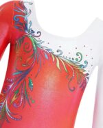 Gogokids Girls' Three-Piece Longsleeve Gymnastics Leotard Set - Kids Gymnastics Outfits with Gradient Sequin Design Includes Leotard, Shorts and Hair Tie, Sparkling Ballet Unitards for Ages 3-12 - Image 3