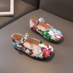 Toddler Summer Shoes Girls Toddler Girl Flip Flops Size 11 Fashion Summer Children Sandals Girls Casual Shoes Flat Bottom Lightweight Colorful Flower Pattern Hook Loop - Image 5