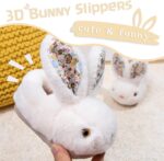 Hitopteu Kids Slippers Boys Girls Cute Bunny Slippers Winter Plush Warm House Shoes Soft Anti-Slip Novelty Rabbit Slippers for Toddler - Image 2