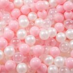 Selonis Soft Ball Pit Pool 90X30cm/200 Balls Round For Baby Toddler Foam, Light Grey:Powder Pink/Pearl/Transparent - Image 2