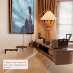 Floating TV Unit，The TV stand cabinet with LED lights, wall-mounted TV console with side cabinets and 2 drawers, entertainment media center, and large storage shelf under the TV(180*20*30cm) - Image 3