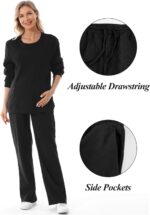 FEOYA Maternity Trousers Womens Wide Leg Long Pants Elastic Waist Casual Sweatpants Loose Pregnancy Trousers with Pocket S - 4XL - Image 3