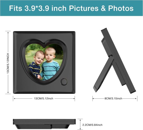 Picture Frame Personalized Voice 20S Recordable, 3.9x3.9 Love Heart Shape Gifts for Graduation, Christmas, Birthday, Wedding, Photo Frame for Tabletop Desk Bookshelf Office Home - Image 3