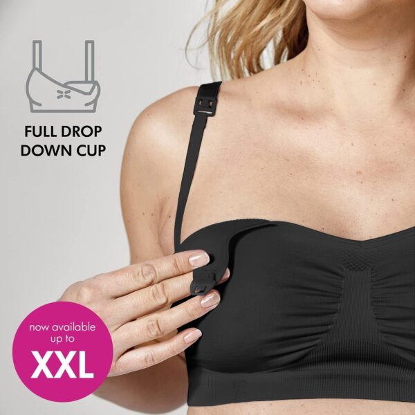 Medela Keep Cool Seamless Maternity and Nursing Bra with 2 Breathing Zones and Soft Touch Fabric for Comfortable Support, Black - Image 3