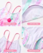 WAWSAM Unicorn Girls One Piece Bathing Suit Rainbow One-Piece Swimwear for Kids Girls… - Image 3