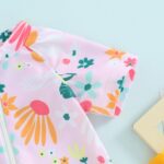 Beauace Baby Girls Swimsuit Rompers Zipper Short Sleeve Floral Print Bathing Suit Toddler Girls Swimwear Outfits - Image 5