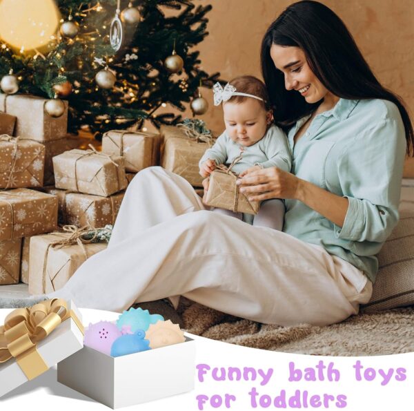 Baby Bath Toys, twoonto Bath Squirters Toys Spray Bath Toy Floating Bathtub Water Toy 4 Pack, Sensory Educational Bath Toys Silicone Mould Free Bath Toys for Bathtub Swimming Pool for Toddlers Kids - Image 5