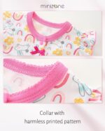 Minizone Baby Girls Pyjama Summer, Short Sleeve Romper Cotton Bodysuit 0-12 Months - Image 2