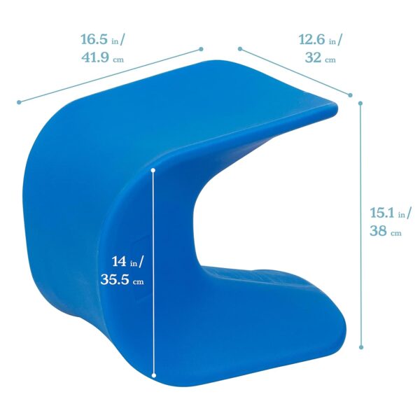 ECR4Kids Wave Seat, 14in - 15.1in Seat Height, Perch Stool, Blue, 2-Pack - Image 3