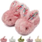 sharllen Kids Slippers Girls Fluffy Bunny Slippers Toddler Plush Warm Winter House Shoes Boys Cute Rabbit Novelty Animal Slippers