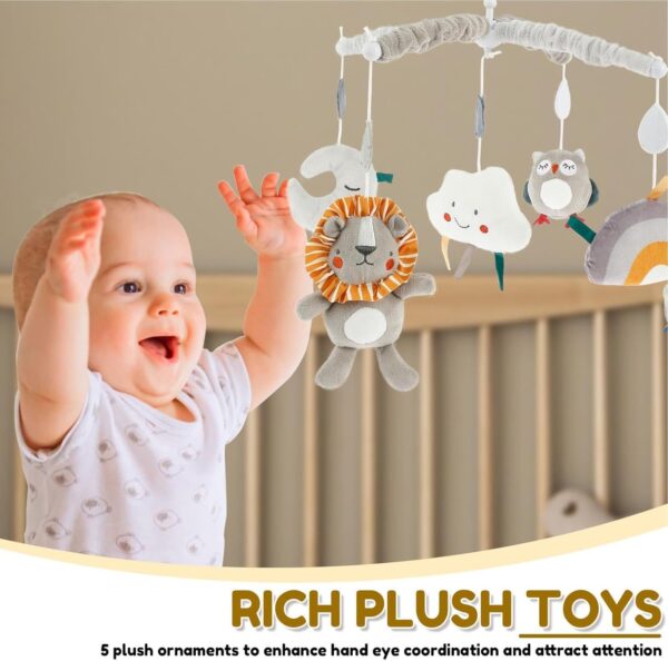 Musical Cot Mobile - Nursery Toddler Cot Mobile with Plush Dolls | Easy to Install Soft Cover Design Boys Girls Bed Decoration for Bedroom, Children Room - Image 2
