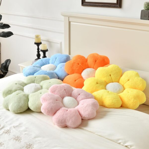 Flower Pillow, Flower Shaped Pillow Decorative Throw Pillows for Bed Couch, Cute Daisy Pillow Dorm Decor Floor Seating Cushion (Yellow, 15 Inches) - Image 7