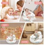 Baby Inflatable Seat for Babies 3 Months & Up, Inflatable Baby Chair with Tray, Toddler Floor Seats for Sitting Up, Baby Seat Built-in Air Pump, Blow Up Baby Chair with Back Support - Image 6
