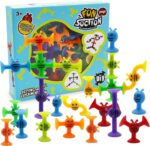38 Pcs Suction Bath Toys for Kids, Silicone Suction Cup Toys for 3 4 5 6 7 Year Old Boys Girls, Bath Toys for Toddlers, Sensory Toys for Stress Release and Travel