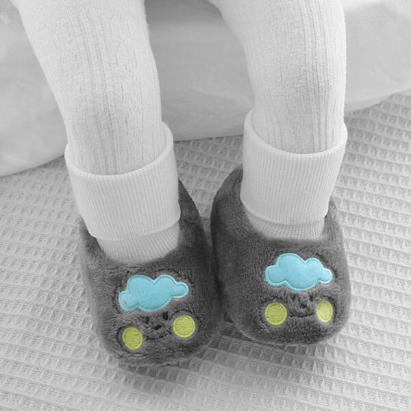 Baby Boy Gifts Newborn 0 3 Months Rain Shoes Baby Kids Socks Shoes Toddler Shoes Cotton Shoes Plus Velvet Thick Warm Soft Bottom Shoes Cute Do Not Fall Baby Trainer Socks 0 3 Monthsblack Suede Boots - Image 3