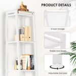 SogesHome Shelving Units Shelving Utility Shelves Metal Shelves Storage Display Rack Bookcase Home Shelf Storage Unit Standing Shelves 4 Tiers White 35.5 * 30 * 147cm,SH-LXH-TJ30W - Image 3