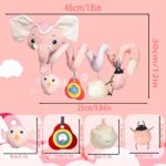 Coriver Pram Toys, Spiral Pram Toys for Babies, Baby Spiral Activity Hanging Toys with Music Box, Baby Toys for Car Seat Stroller Cot, Baby Pram Toys for Newborn 0 3 6 Months-Pink - Image 2