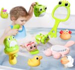 Meribbit Bath Toys for Toddlers 3+ Years, Animal Squirt Water Toys with Sprayer, BPA-Free Baby Bath Time Learning Set, Non-Toxic Bathtub Sensory Toys for Kids