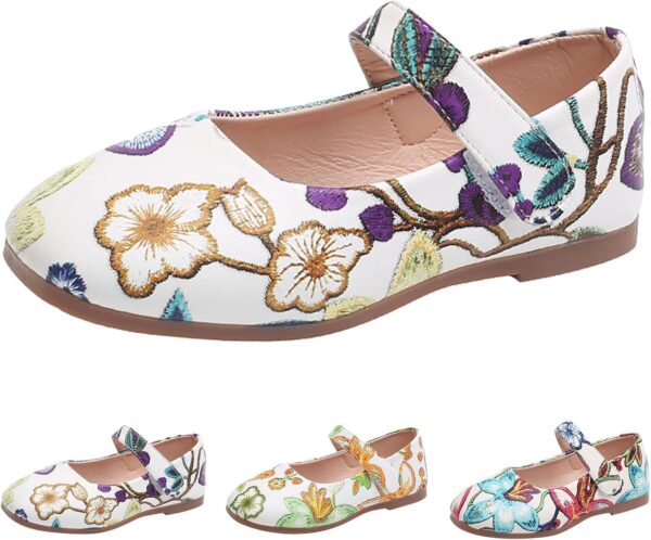 Toddler Summer Shoes Girls Toddler Girl Flip Flops Size 11 Fashion Summer Children Sandals Girls Casual Shoes Flat Bottom Lightweight Colorful Flower Pattern Hook Loop - Image 2