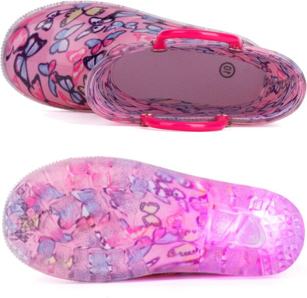 Hugrain Kids Adorable Light Up Wellies with Easy On Handles - Image 5