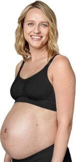 Medela Keep Cool Seamless Maternity and Nursing Bra with 2 Breathing Zones and Soft Touch Fabric for Comfortable Support, Black