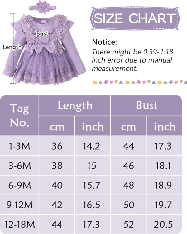 SEAUR A Line Dresses Infant Romper Dress Cotton Baby Girl Summer Dress Long Sleeve Party Dress Baby Girl Cute Dress - Image 6