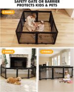 derimkcoa 210cm Extra Wide Baby Gate Playpen with Heat-Resistant Mesh, Dog Gates for Stairs Doorways, Foldable Safety Gates for Kids & Pets, Baby Fence Barrier Indoor/Outdoor, 6-Panels,70cm Tall - Image 2