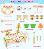 Subtail Kids Drum Kit - Musical Instruments for 2-4 Year Old Boys & Girls - Wooden Baby Drum Set - Toddler Toys & 1st Birthday Gifts, HW00793 - Image 6