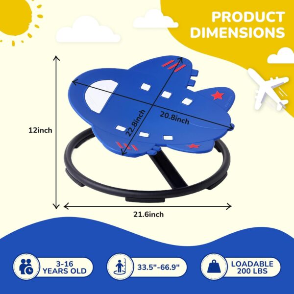 Sensory Chair Sit and Spin Autism Sensory Products Autism Spinning Chair for Kids Swivel Training Body Coordination (Blue) - Image 2