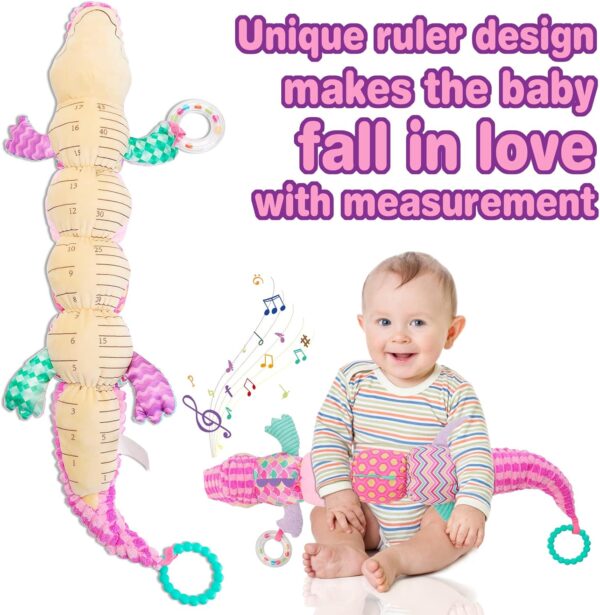 Baby Toys Musical Soft Toy: Crocodile Stuffed Animal Plush Toys with Rattles, Crinkle & Ruler Cuddly Newborn Sensory Toys Tummy Time Toys for Babies Girl Boy 0 3 6 9 12 Months Shower Gift - Image 4