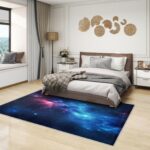 Galaxy Rugs for Kids Bedroom - Navy Blue Galaxy Rug, Boys Space Rugs for Living Room Bedroom, Washable Non Slip Soft Small Carpet, Patterned Area Rugs & Home Decor 40x60 cm - Image 2