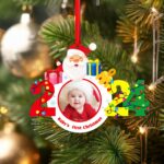 SICOHOME 2023 Baby's First Christmas Frame Ornament 4" Personalized Baby 1st Christmas Photo Frame Ornament Santa Gift My First Christmas Picture Frame Ornament for New Parents Mom Dad Presents - Image 4