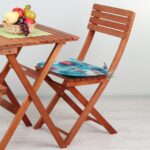 Ambesonne Tea Party Chair Seating Cushion, Crockery Composition Abstract Overlapping Silhouettes Teapot and Cups, Anti-Slip Seat Padding for Kitchen & Patio, 16"x16", Dark Coral Pale Blue - Image 3