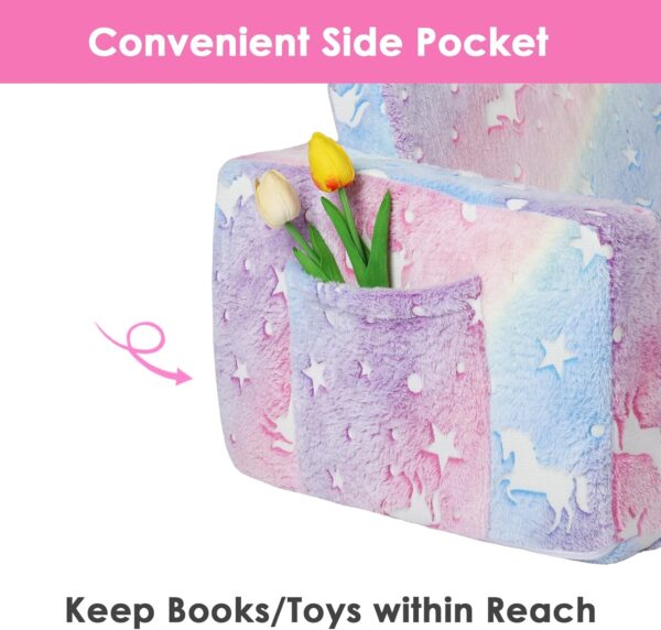 Decalsweet Unicorn Foldable Kids Sofa,Double Seat 2 in 1 Flip Open Kids Sofa Bed with Pocket,Glow In The Dark Children's Sofa for Bedroom Playroom - Image 6