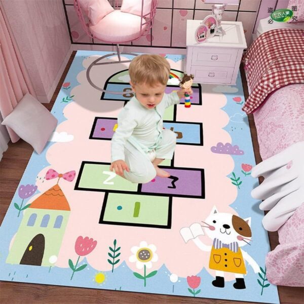 FODELIUY Hopscotch Rug, Kids Rugs for Playroom, Kid's Play Mat, Cute Indoor or Outdoor Play Carpet for Children - Fun, Educational Games for Boys & Girls(31×47inch/80×120cm) - Image 2