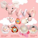 Coriver Pram Toys, Spiral Pram Toys for Babies, Baby Spiral Activity Hanging Toys with Music Box, Baby Toys for Car Seat Stroller Cot, Baby Pram Toys for Newborn 0 3 6 Months-Pink - Image 3