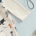 XIXIMAON Toddler Boy One Piece Swimsuit Marine Animal Print Half Zipper Long Sleeve Bathing Suit Kids Rash Guard Newborn Baby Boy Swimwear with Hat - Image 4