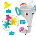 Yookidoo FunEleFun Fill ‘N’ Sprinkle Bath Toy. An Elephant Trunk Funnel Toddlers Play with 3 Interchangeable Trunk Accessories That Spins, Twist and Sprinkle, Promotes Kids STEM-Based Learning (Grey) - Image 3