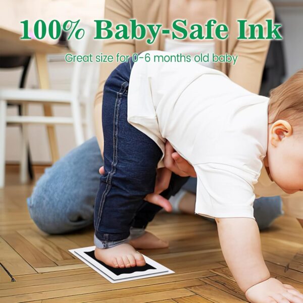 Nabance Baby Footprint Kit & Handprint Kit, 3 Inkless Ink Pads, 2 Photo Frames, 6 Imprint Cards, Safe for Baby Hands and Feet, Family Keepsake Gifts for New Parents, Baby Shower Gifts 0-6 months - Image 2