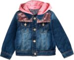 Peacolate 2-11Y Little&Big Girls Sequin Outerwear Embroidery Denim Jacket - Image 2