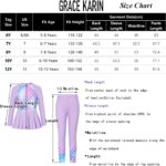GRACE KARIN Girls 4pcs Set Swimsuit Long Sleeve Tops+Pants+Briefs+Hair-Band Swimwear - Image 4